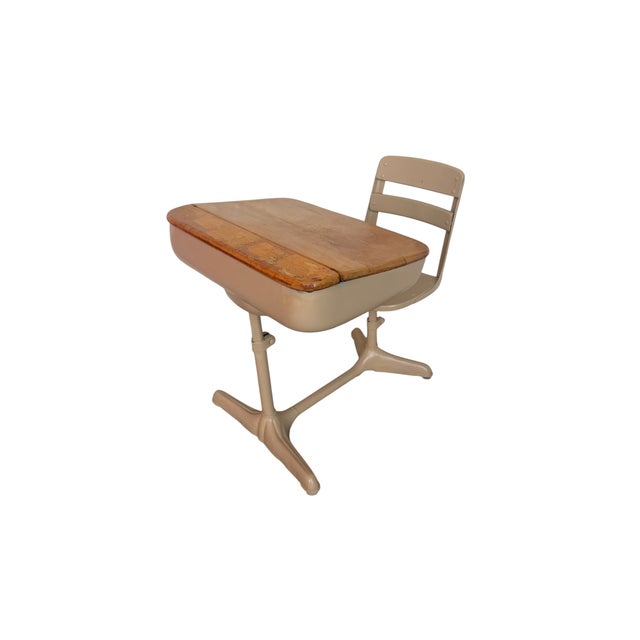 1940's American Seating Co. Attib. School Desk and Chair For Sale In Houston - Image 6 of 9