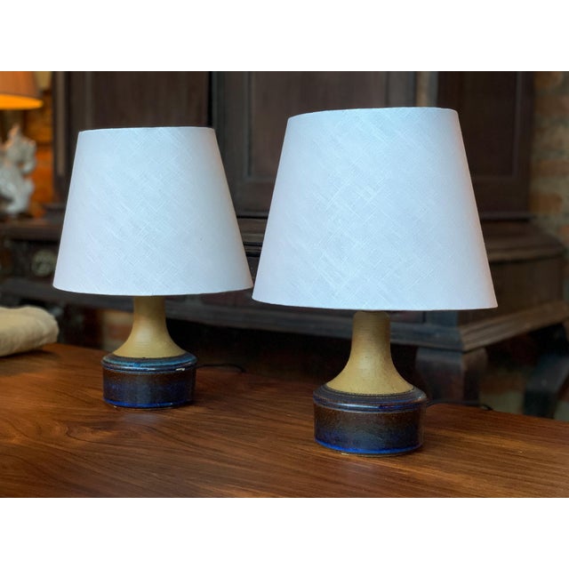 Mid-Century Modern Danish Ceramic Table Lamps by Søholm Stentøj - A Pair For Sale - Image 3 of 17