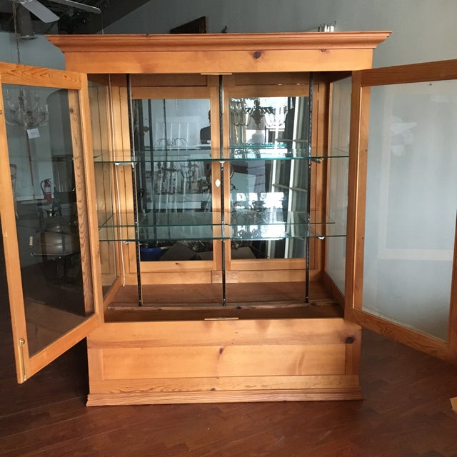 Antique Pine Glass Display Chairish