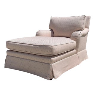 Vintage Baker Furniture English Roll Arm Chaise Lounge Chair For Sale