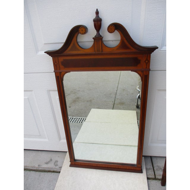 Baker Furniture Company Federal Style Mahogany Console Table and Mirror Set For Sale - Image 4 of 12