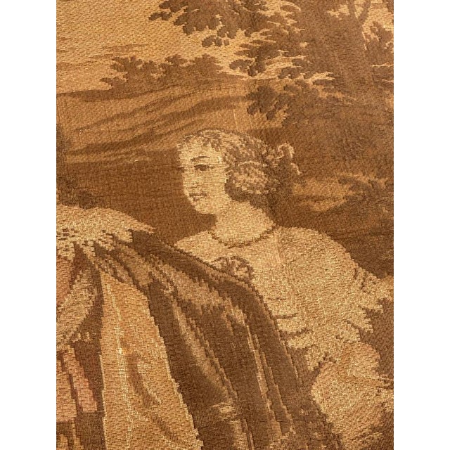 Textile Antique French Aubusson Style Jacquard Conversation Tapestry, 1890s For Sale - Image 7 of 18