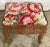 Vintage Wicker Stool With Floral Needlepoint For Sale - Image 4 of 10
