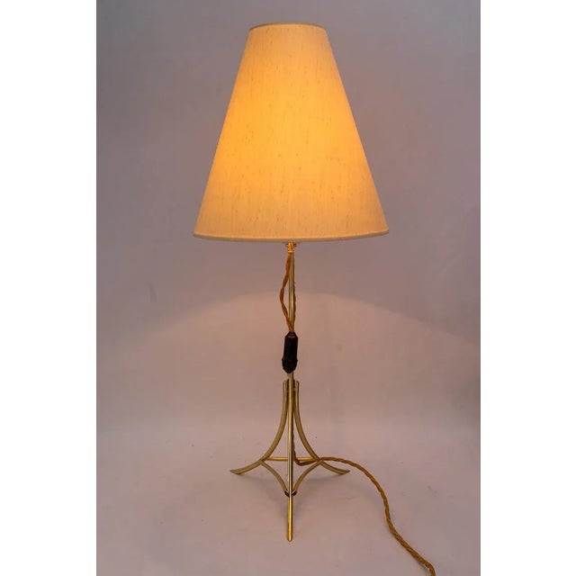 Gold Large Table Lamp with Fabric Shade by Rupert Nikoll, Vienna, Austria, 1950s For Sale - Image 8 of 15