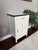 Wood Antique Early 1900s White Painted Small Cabinet With Enamel Metal Top For Sale - Image 7 of 11