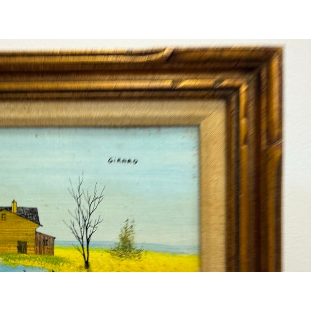 Vintage Midcentury Oil on Board Country Landscape For Sale In Miami - Image 6 of 6