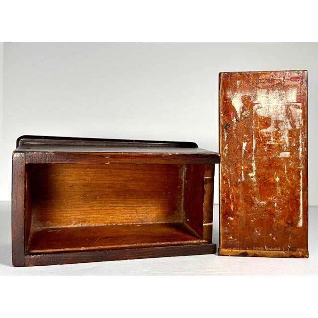 19th Century Early American Walnut Dovetail Slide Lid Candle Box For Sale - Image 11 of 16
