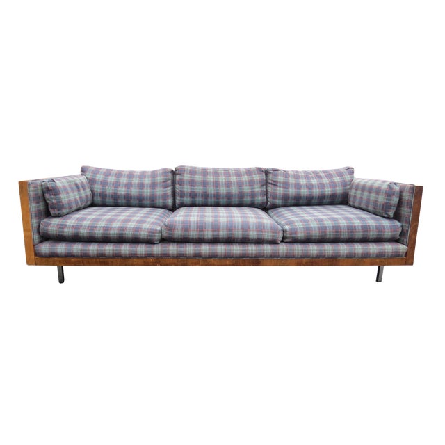 1960s Vintage Milo Baughman Style Floating Rosewood Case Sofa