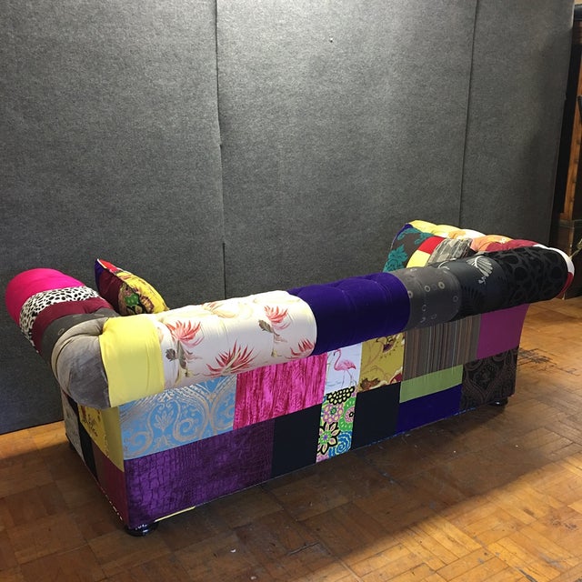 Multicolor Patchwork Chesterfield Sofa | Chairish
