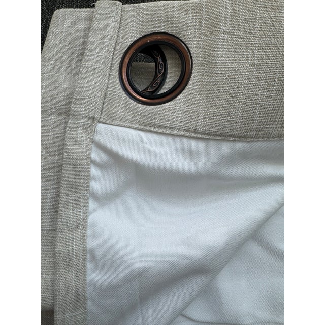 Custom Extra-Long Natural Linen Drapery Panels – 100”w X 216”l – Lined, Grommet Top – Set of 2 For Sale - Image 4 of 8