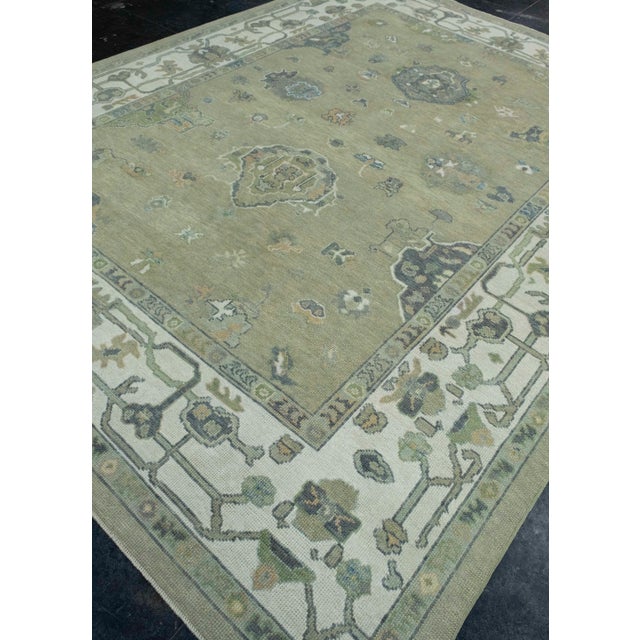 Turkish Turkish Oushak Rug 8'10" x 11'4" #18075 For Sale - Image 3 of 8