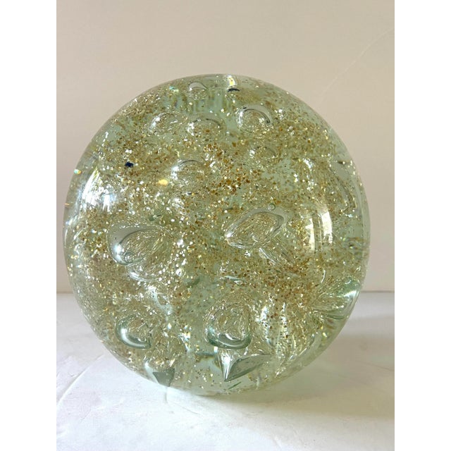 Mid-Century Modern Large Vintage Art Glass Sphere Paper Weight For Sale - Image 3 of 10