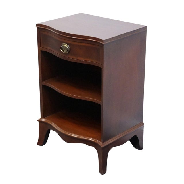 FANCHER FURNITURE Co. Solid Mahogany Traditional Duncan Phyfe Style 18" Open Cabinet Nightstand 28" High 18" Wide 13.75"...
