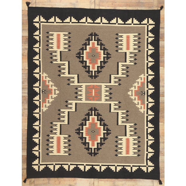 Southwestern Navajo-Style Rug With Storm Pattern - 09'00 X 11'07 For Sale - Image 9 of 9