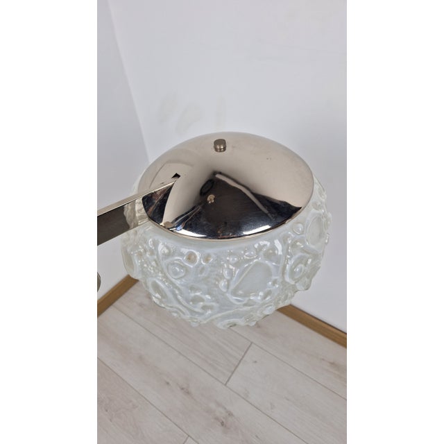 Silver Glass Osso Double-Light Chandelier from Mazzega Murano, 1960s For Sale - Image 8 of 18