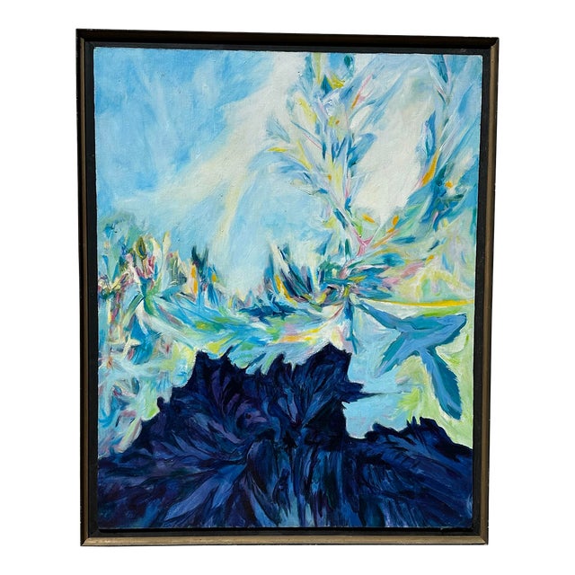 Large Vintage Abstract Painting For Sale