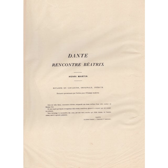 Henri Martin, Dante Meets Beatrix, 1898, Paper For Sale - Image 6 of 8