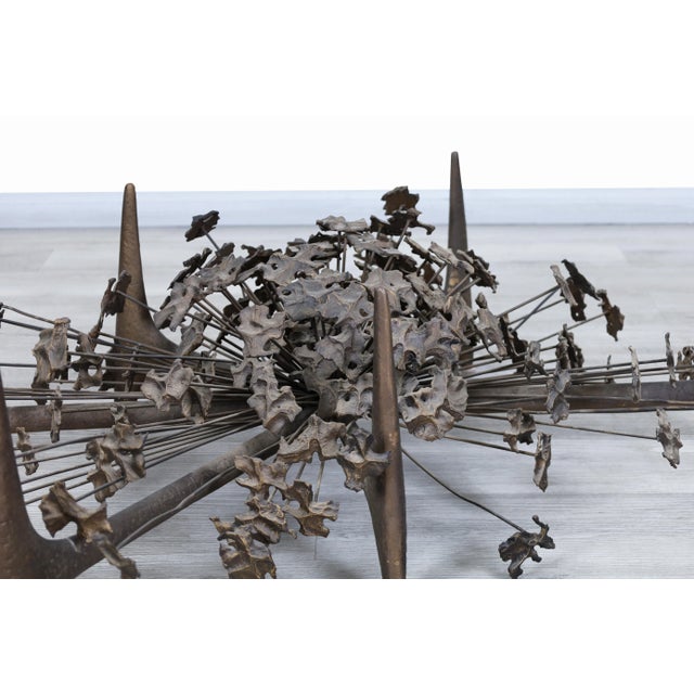 Vintage Sculptural "Starburst" Bronze Coffee Table by Daniel Gluck For Sale - Image 9 of 13