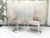 Rare pair of lucite and brass upholstered chairs in the manner of Charles Hollis Jones. Could be used as club or dining...