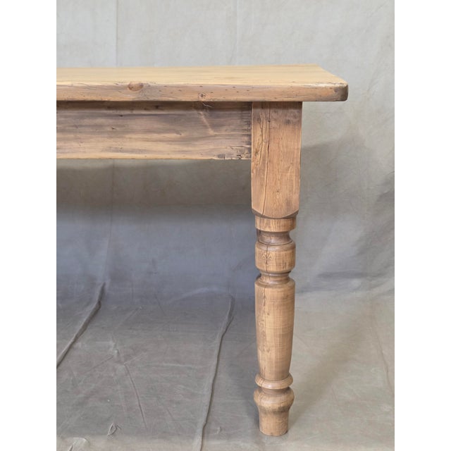 Antique 1920s English Weathered Pine Farmhouse 7' Long Kitchen or Dining Table For Sale - Image 13 of 13