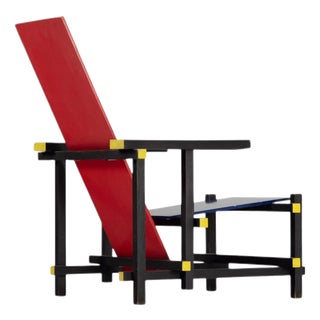 Red and Blue Chair attributed to Gerrit Thomas Rietveld for Gerard VS Groenekan 1975 For Sale