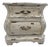 Vintage French Provincial Bombé Marble-Top Chest / Distressed Louis XV Style 2-Drawer Commode For Sale