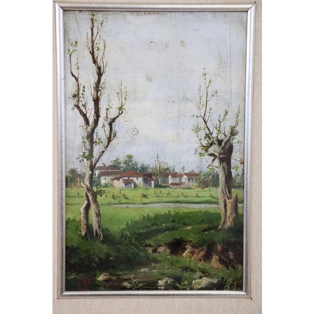 Countryside Landscapes, Oil Paintings on Board, Early 20th Century, Framed, Set of 2 For Sale - Image 11 of 17