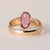 Vintage Finnish 1.80 Carat Pink Oval Gemstone Tourmaline Bezel Rose Gold Ring, Size 7.75 For Sale - Image 4 of 6