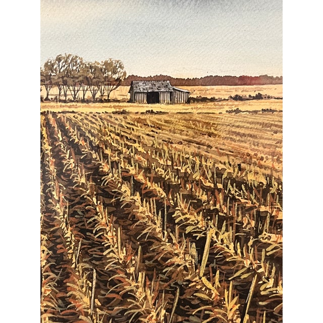 Vintage Mid CenturyTraditional Watercolor Painting of Scenic Landscape Signed by Mike Danetz For Sale In Seattle - Image 6 of 9