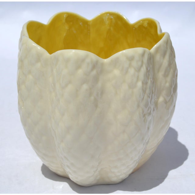 Belleek Pottery Ltd. Set of 2 Early 20th Century Belleek Pottery Tan Embossed Fine Bone China Porcelain For Sale - Image 4 of 14
