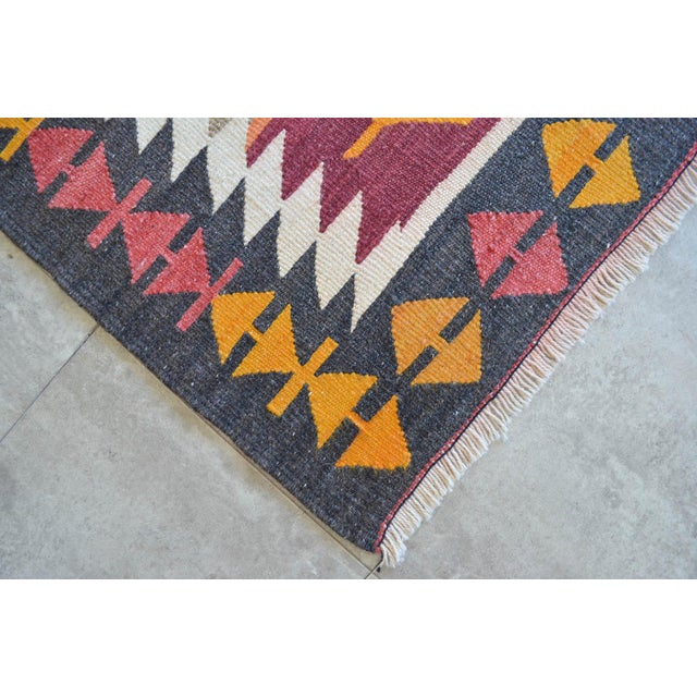 3x5 Ft Vintage Turkish Kilim Rug, Village Flat Weave, Natural Dyes, Multicolor Area Rug For Sale - Image 11 of 17