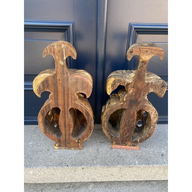 18th Century Ornaments in Chestnut, Set of 2 For Sale - Image 14 of 16