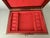 Chinese Asian Wooden Jewelry Box Brass Red Lined Trinket Chest W/Key + Lock Vintage For Sale - Image 4 of 18