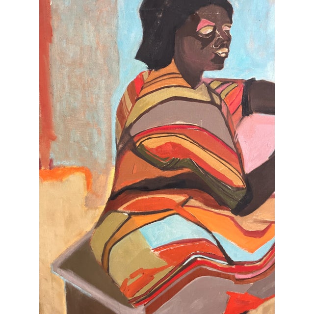 Contemporary Oil Painting of a Seated Woman For Sale - Image 4 of 10