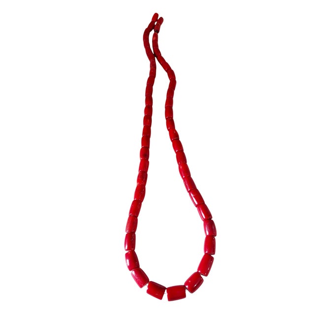 Asian Vintage Chunky Natural Red Coral Strand 14" H For Sale - Image 3 of 10