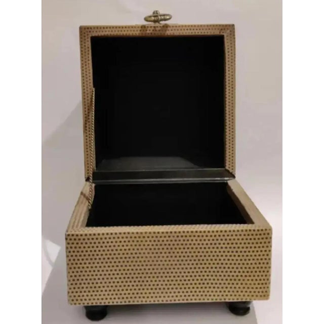 1990s Sarreid Ltd. Decorative Suede Hinged Box Made Exclusively for Neiman Marcus For Sale In Atlanta - Image 6 of 11