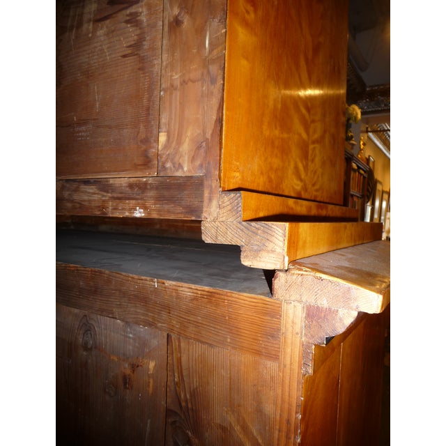 Mid 19th Century Biedermeier Large Cabinet Secretary Desk Golden Glowing Wood For Sale - Image 9 of 9