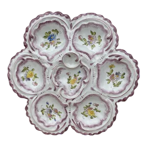 French Faience Oyster Plate Angouleme Circa 1900
