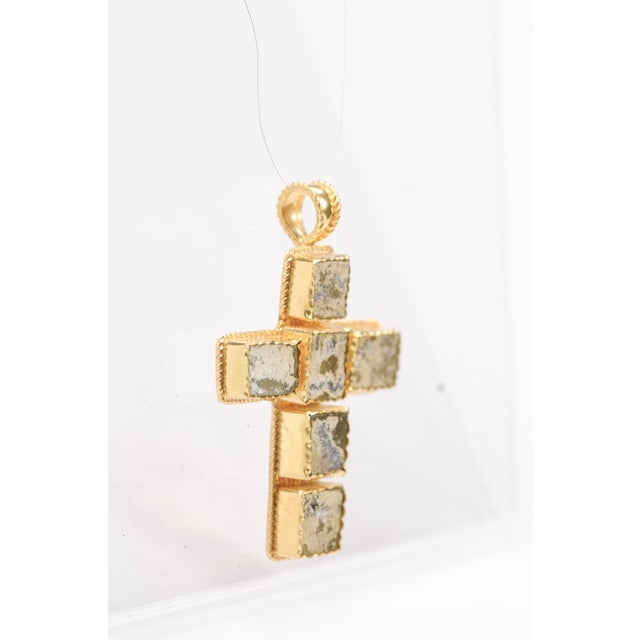 Early 21st Century A Stunning Roman Glass Cross in 21k For Sale - Image 5 of 11