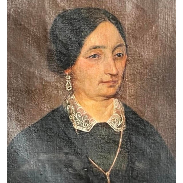 Anonimo, Female Portrait, Spain, 1850, Oil on Canvas For Sale - Image 11 of 11