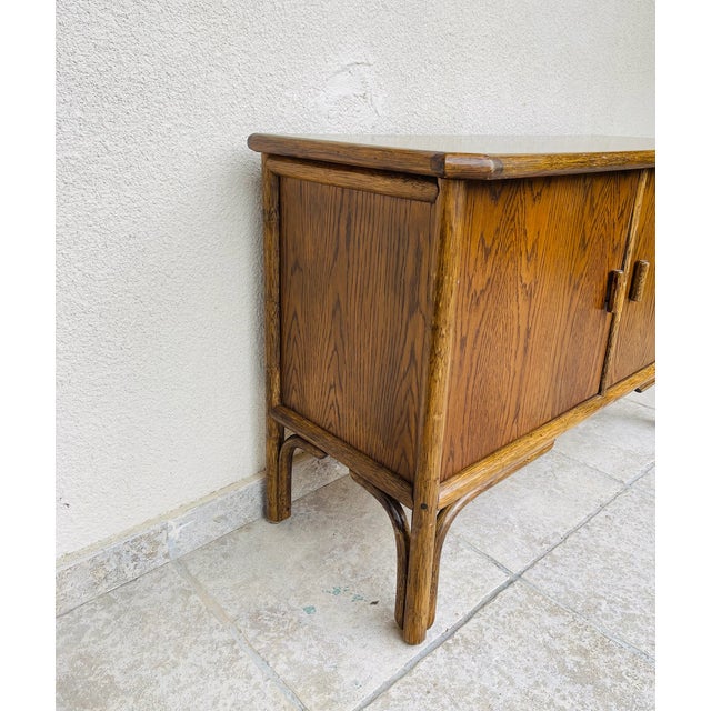 Vintage Ash and Bamboo Sideboard, 1960s For Sale - Image 6 of 11