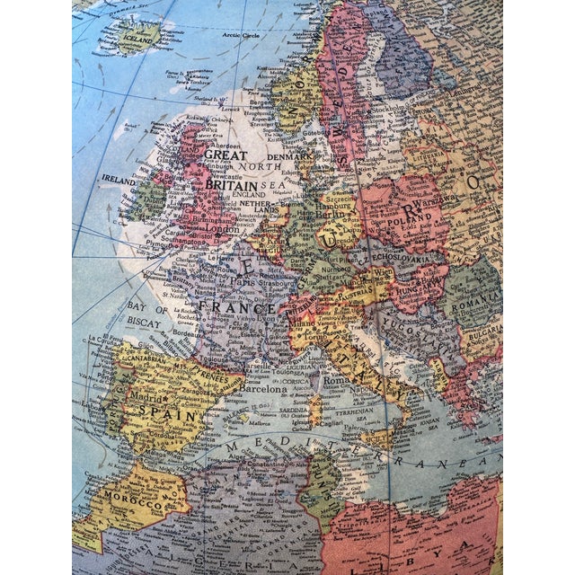 Wood Mid Century Library Globe by Replogle For Sale - Image 7 of 12