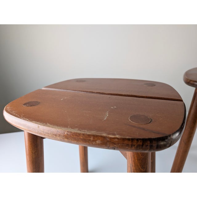 Wooden Stools by Pierre Gautier Delaye, France, 1960s, Set of 2 For Sale - Image 10 of 18