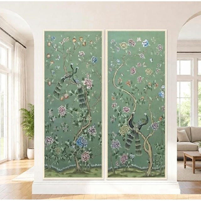 Wall artwork material: Tea Wallpaper Wallpaper handicraft: Digital printed patterns and handmounted it on Tea Wallpaper...