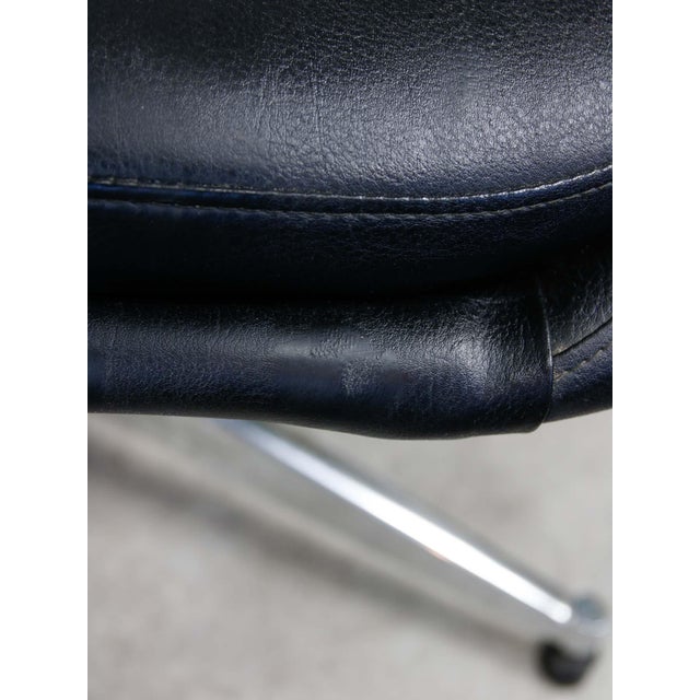 Vintage Italian Black Leatherette and Chrome Swivel Chair, 1970s For Sale - Image 13 of 18