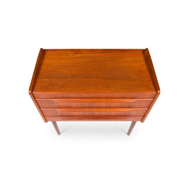 1960s Vintage Danish Mid-Century Teak Three Drawer Chest For Sale - Image 5 of 10