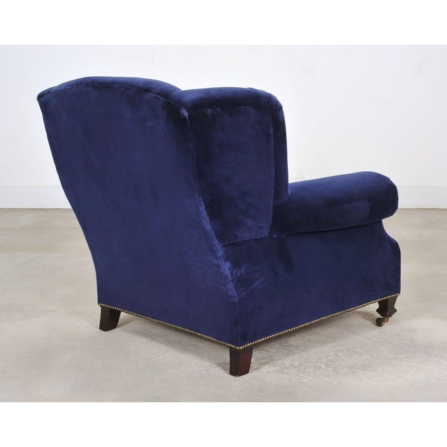 Ralph Lauren English New Bohemian Artist’s Chair in Blue Velvet For Sale - Image 10 of 18