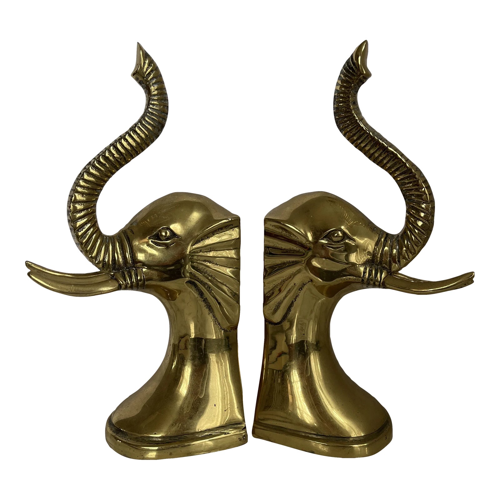 Brass Elephant Bookends a Pair Chairish