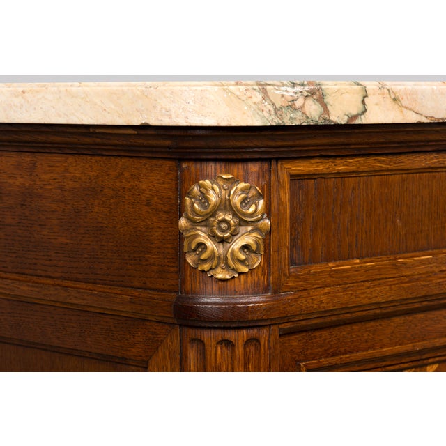 Late 19th Century French Louis XVI Oak and Marble Buffet by Haentges Freres For Sale - Image 17 of 18