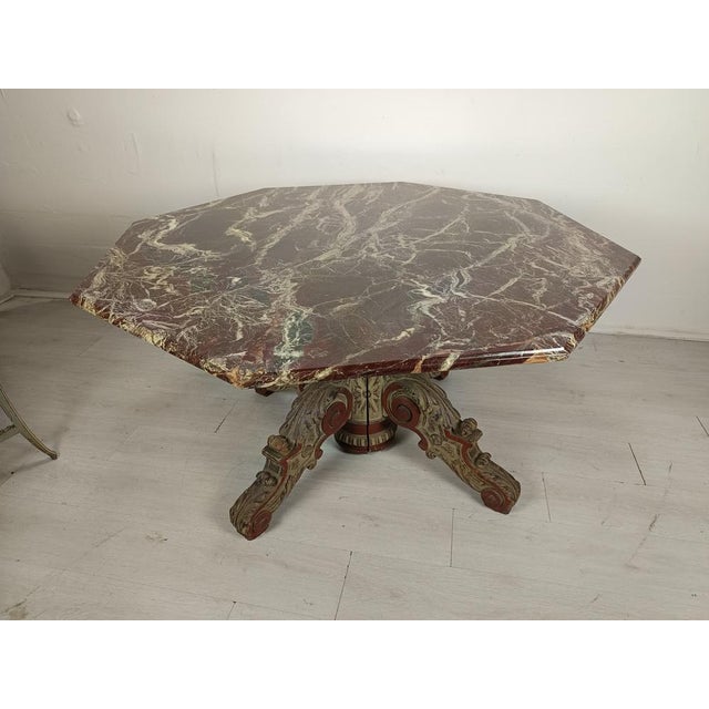 Antique Table in Marble For Sale - Image 5 of 18